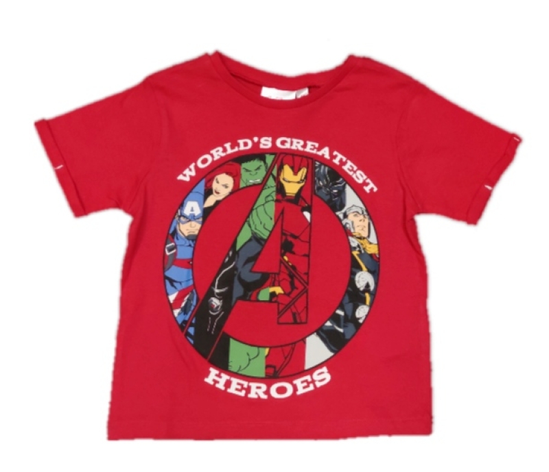 Avengers T-Shirt in rot mit dem Schirftzug "Worlds Greatest Heroes" | MARVEL